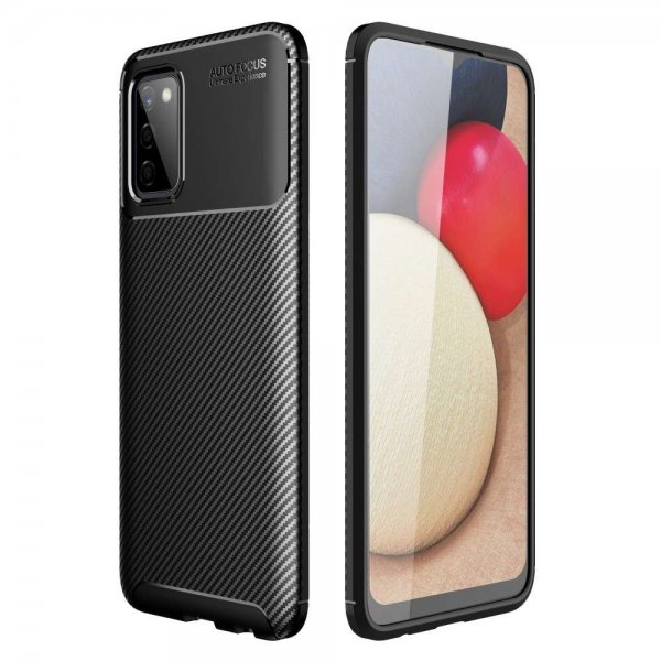 Samsung Galaxy A03s Skal Kolfibertextur Svart