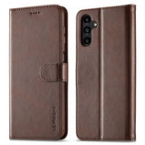 Lc.Imeeke Samsung Galaxy A04s/Galaxy A13 5G Fodral med Kortfack Stativfunktion Mörkbrun