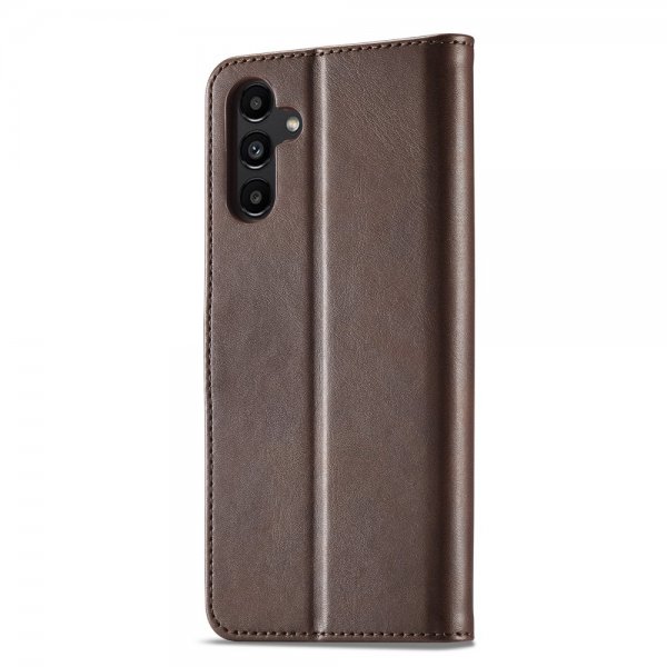 Lc.Imeeke Samsung Galaxy A04s/Galaxy A13 5G Fodral med Kortfack Stativfunktion Mörkbrun