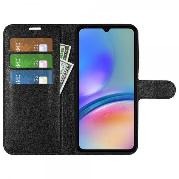 Samsung Galaxy A05s Fodral Litchi Svart