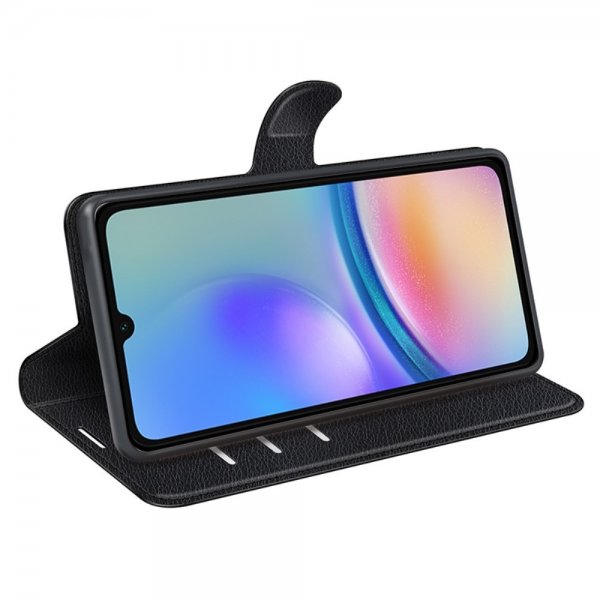 Samsung Galaxy A05s Fodral Litchi Svart