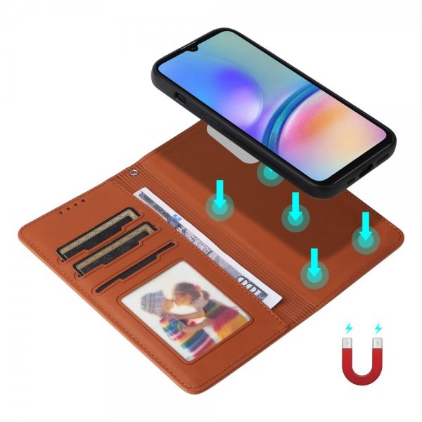 Betopnice Samsung Galaxy A05s Fodral med Löstagbart Skal 005 Brun