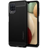Spigen Samsung Galaxy A12 Skal Rugged Armor Matte Black