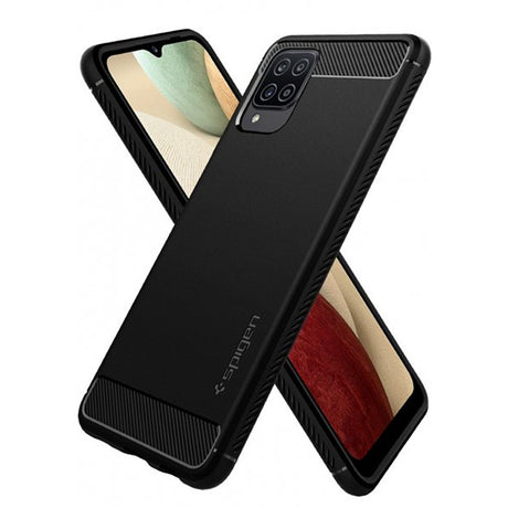 Spigen Samsung Galaxy A12 Skal Rugged Armor Matte Black