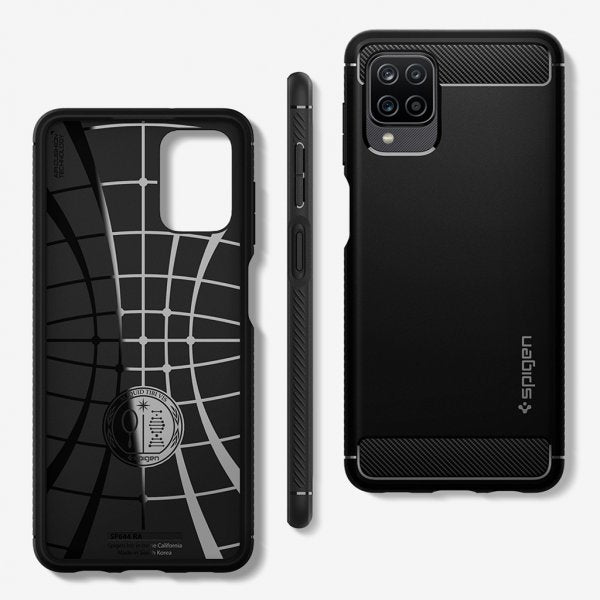 Spigen Samsung Galaxy A12 Skal Rugged Armor Matte Black
