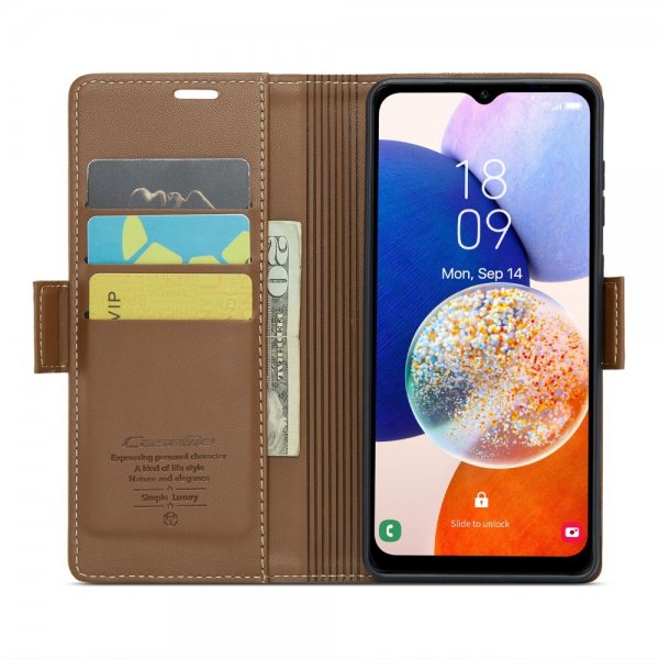 CaseMe Samsung Galaxy A14 Fodral 023 Series Brun