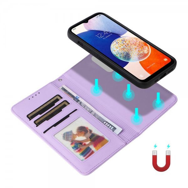 Betopnice Samsung Galaxy A14 Fodral med Löstagbart Skal 005 Lila