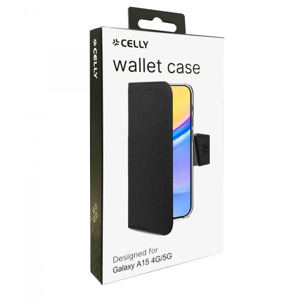 Celly Samsung Galaxy A15 Fodral Wally Wallet Case Svart