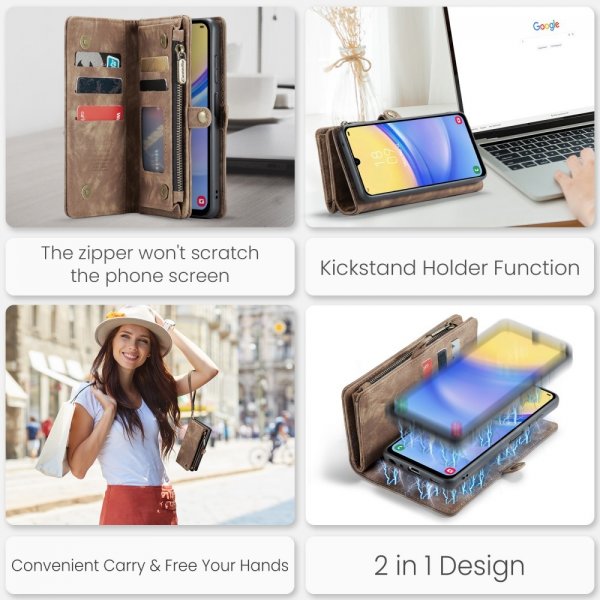 CaseMe Samsung Galaxy A16 Fodral 008 Series Löstagbart Skal Brun