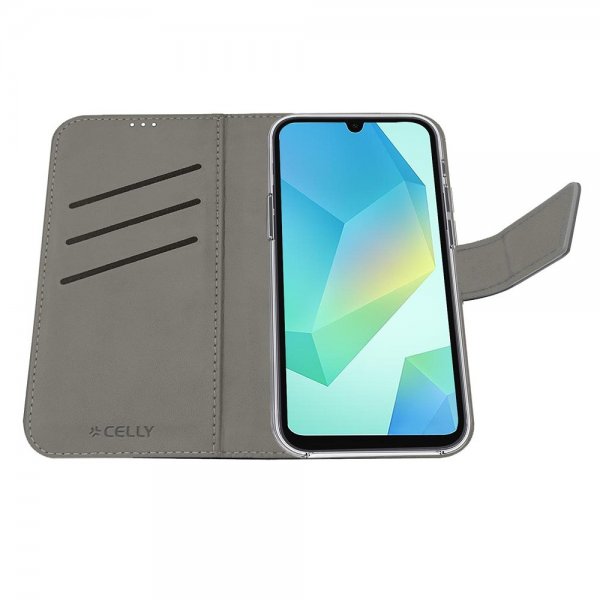 Celly Samsung Galaxy A16 Fodral Wally Wallet Case Svart