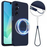 Samsung Galaxy A16 Skal med Strap Silikon MagSafe Mörkblå