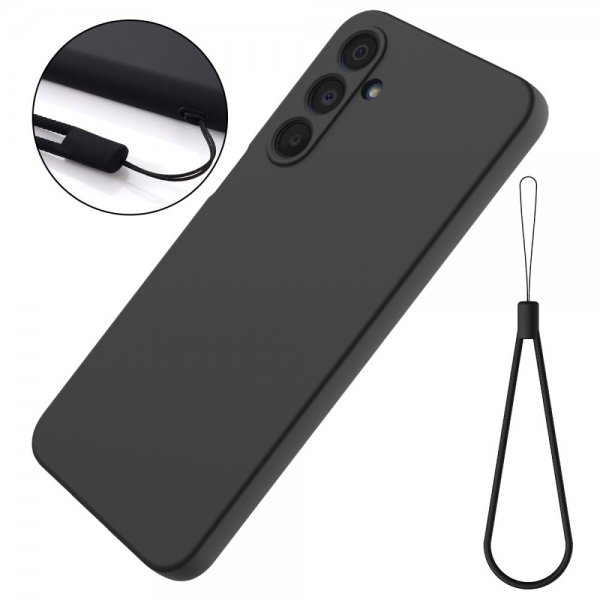 Samsung Galaxy A16 Skal med Strap Silikon Svart