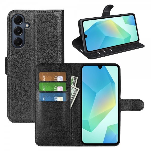 Samsung Galaxy A17 Fodral Litchi Svart