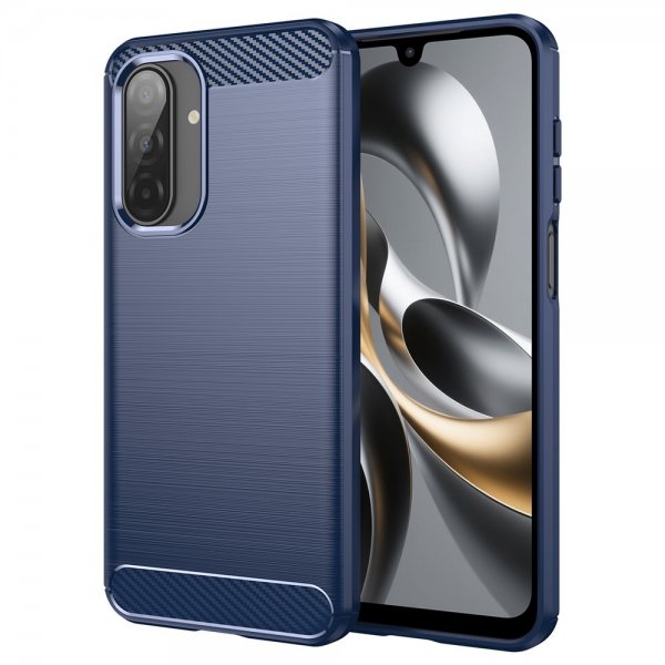 Samsung Galaxy A17 Skal Borstad Kolfibertextur Blå
