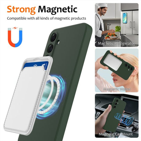 Samsung Galaxy A17 Skal med Strap Silikon MagSafe Mörkgrön