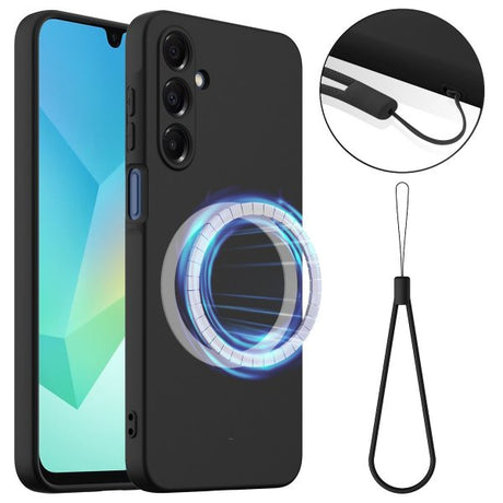 Samsung Galaxy A17 Skal med Strap Silikon MagSafe Svart