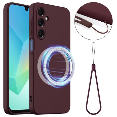 Samsung Galaxy A17 Skal med Strap Silikon MagSafe Vinröd