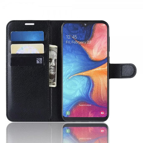 Samsung Galaxy A20E Fodral Litchi Svart