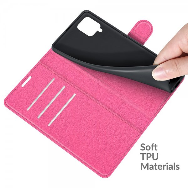 Samsung Galaxy A22 4G Fodral Litchi Magenta