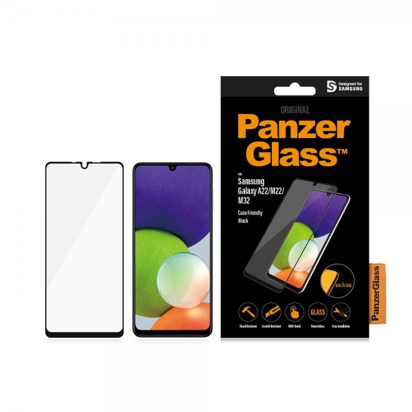 PanzerGlass Samsung Galaxy A22 4G Skärmskydd Edge-to-Edge Case Friendly