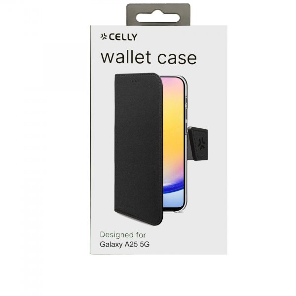 Celly Samsung Galaxy A25 Fodral Wally Wallet Case Svart