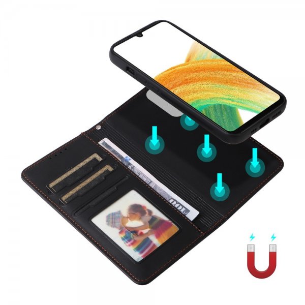 Betopnice Samsung Galaxy A33 5G Fodral med Löstagbart Skal 005 Svart