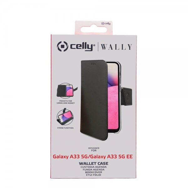 Celly Samsung Galaxy A33 5G Fodral Wally Wallet Case Svart