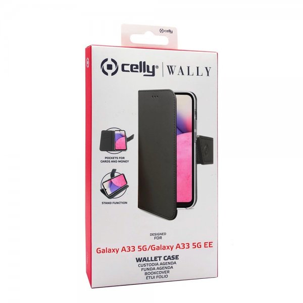 Celly Samsung Galaxy A33 5G Fodral Wally Wallet Case Svart