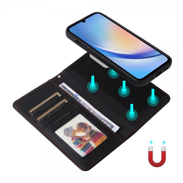 Betopnice Samsung Galaxy A34 5G Fodral med Löstagbart Skal 005 Svart
