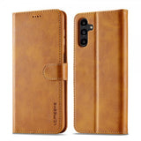 Lc.Imeeke Samsung Galaxy A35 Fodral med Kortfack Stativfunktion Ljusbrun