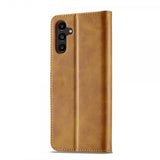 Lc.Imeeke Samsung Galaxy A35 Fodral med Kortfack Stativfunktion Ljusbrun
