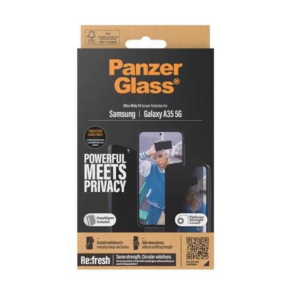 PanzerGlass Samsung Galaxy A35 Skärmskydd Ultra-Wide Fit Privacy EasyAligner