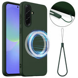 Samsung Galaxy A36/Galaxy A56 Skal med Strap Silikon MagSafe Mörkgrön