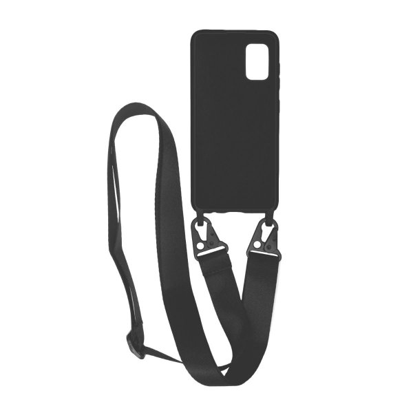 Samsung Galaxy A41 Skal Silikon med Halsband Svart