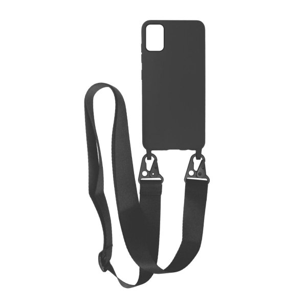 Samsung Galaxy A41 Skal Silikon med Halsband Svart
