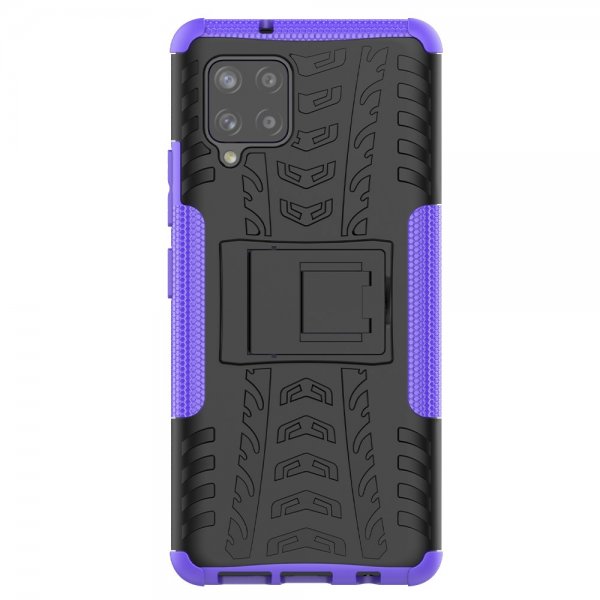 Samsung Galaxy A42 5G Skal Däckmönster Stativfunktion Lila