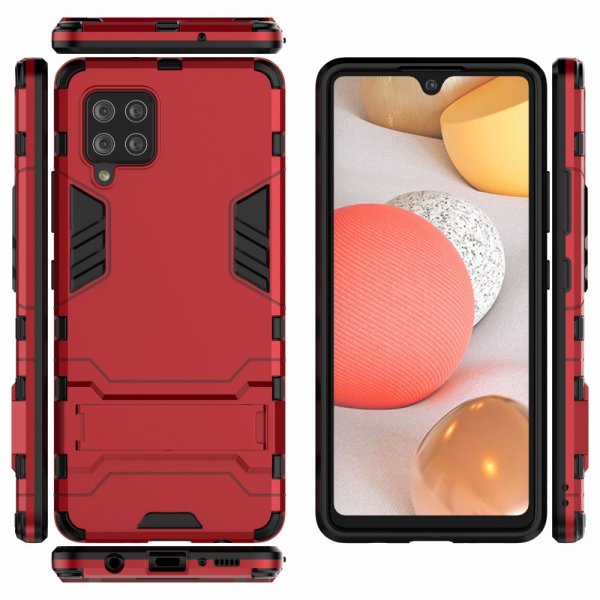 Samsung Galaxy A42 5G Skal Armor Stativfunktion Röd