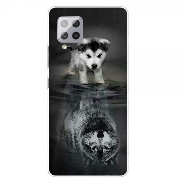 Samsung Galaxy A42 5G Skal Motiv Hund och Varg