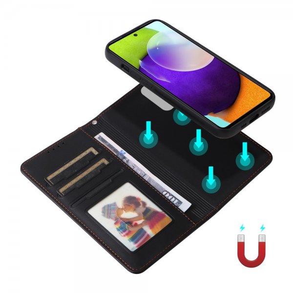 Betopnice Samsung Galaxy A52/A52s 5G Fodral med Löstagbart Skal 005 Svart