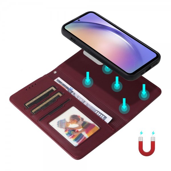 Betopnice Samsung Galaxy A54 5G Fodral med Löstagbart Skal 005 Röd