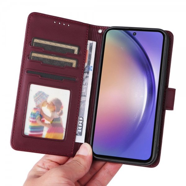 Betopnice Samsung Galaxy A55 Fodral med Löstagbart Skal 005 Röd