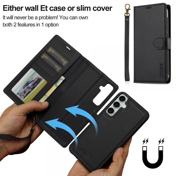 Lc.Imeeke Samsung Galaxy A55 Fodral med Löstagbart Skal L2 Series MagSafe Svart