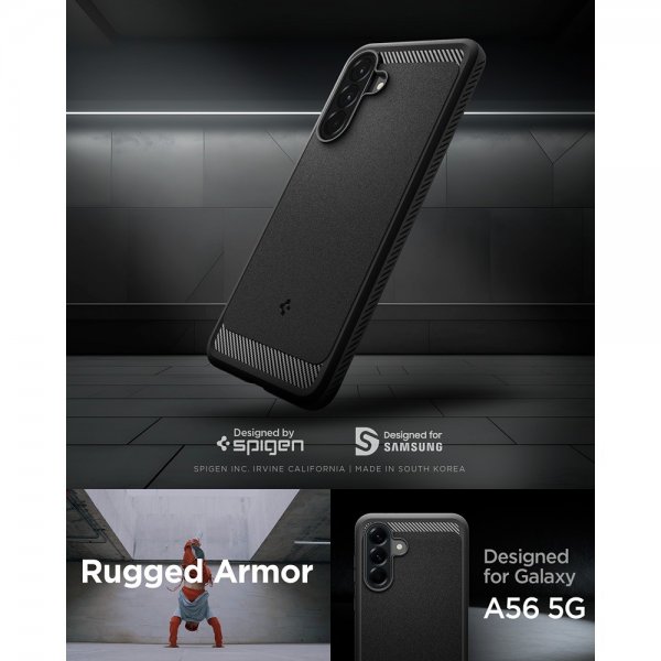 Spigen Samsung Galaxy A56 Skal Rugged Armor Matte Black