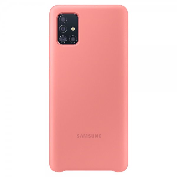 Samsung Original Galaxy A71 Skal Silicone Cover Rosa
