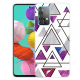 Samsung Galaxy A72 Skal Marmortrianglar Lila Blå
