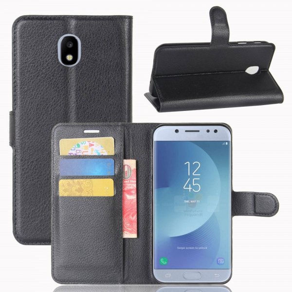 Samsung Galaxy J3 2017 Fodral Litchi Svart