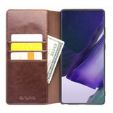 Qialino Samsung Galaxy Note 20 Ultra Fodral Äkta Läder Brun