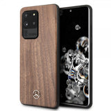Mercedes Benz Samsung Galaxy S20 Ultra Skal Wood Line Brun