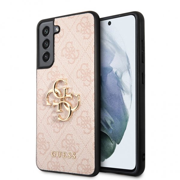 Guess Samsung Galaxy S21 FE Skal Metal Logo Rosa