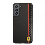 Ferrari Samsung Galaxy S21 FE Skal Vertical Stripe Metal Logo Svart
